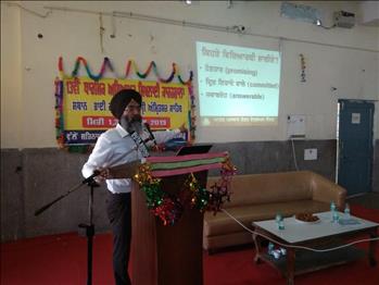 Dr. Varinderpal Singh trying his best to deliver the message to the dignitaries