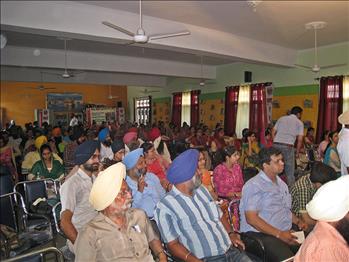 Audience listening sensibly to the orators.