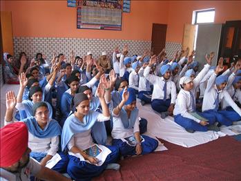 Students responding during the interactive session.