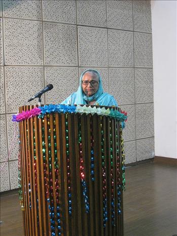 Dr. Inderjit Kaur, Patron, Atam Pargas and President, Pingalwara delivering the inaugural address.